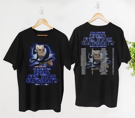 Discover Drake J Cole Big As The What Tour 2024 Shirt, Drake J Cole It's All Blur Tour Shirt