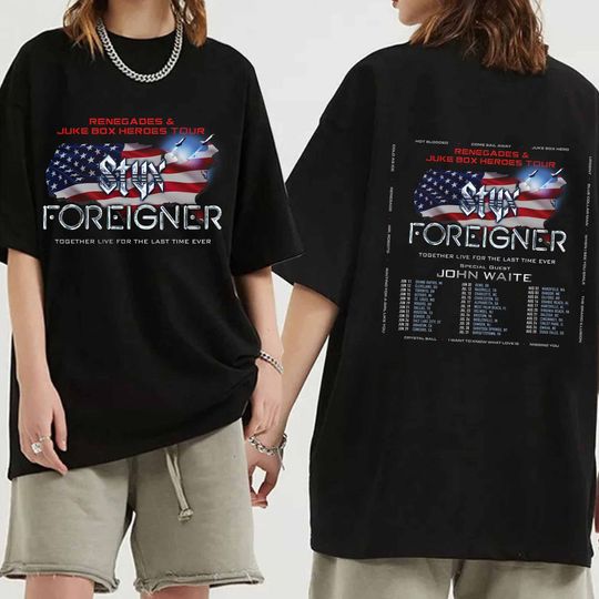 Discover Styxs and Foreigner Summer 2024 Tour Shirt