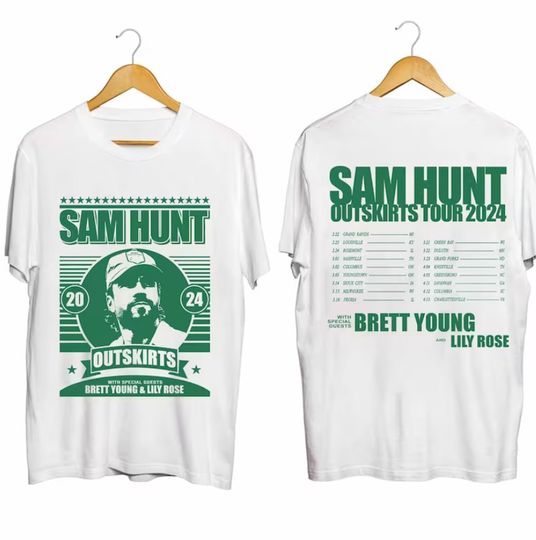 Discover Sam Hunt 2024 Outskirts Tour Shirt, Outskirts 2024 Concert Shirt, Sam Hunt Fan Shirt