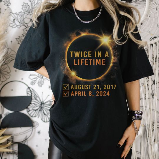 Discover Vintage Total Solar Eclipse Twice In A Lifetime 2017 2024 T Shirt