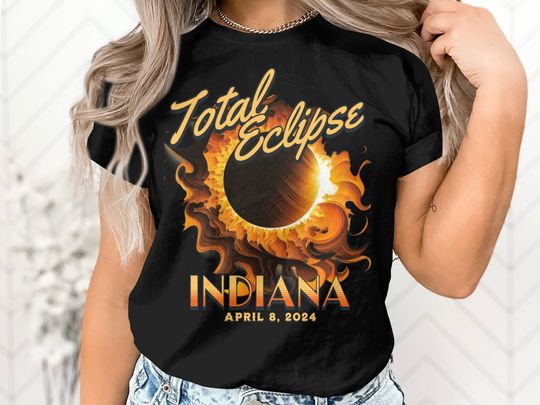Discover Total Eclipse 2024 Indiana T-Shirt, Indiana Eclipse T Shirt