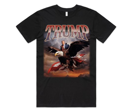 Discover Donald Trump Eagle T-Shirt Tee Top USA President Icon 2024 Election Vote Republican