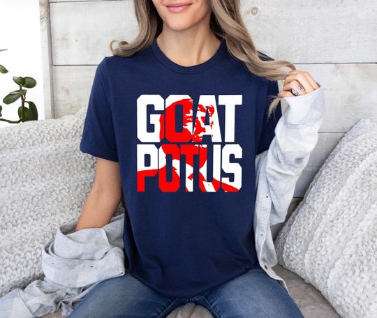 Discover Trump Shirt, Varsity Trump GOAT POTUS Shirt