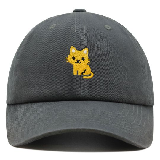 Discover Cat Premium Dad Hat Embroidered Baseball Cap Cute