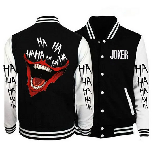 Joker Ha Ha Ha Horror Smile Baseball Jacket, Superhero Jacket