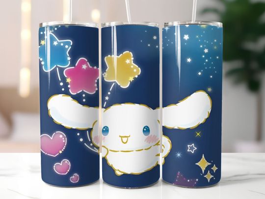 Discover 20oz Blue Bunny Tumbler 20oz Tumbler with Lid and Straw