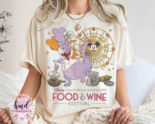 Vintage Disney Figment Dragon Custom Chefs T-shirt