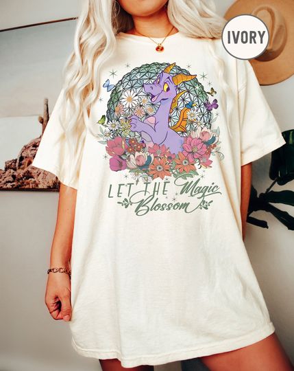 Retro Let The Magic Blossom Figment Shirt, Figment Dragon Shirt, DisneyWorld