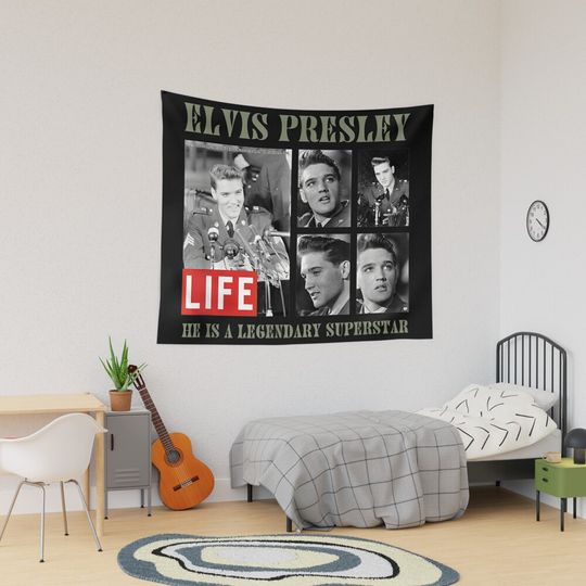 The King Of Rock Elvis Presley Tapestry, Elvis Presley Home Decor