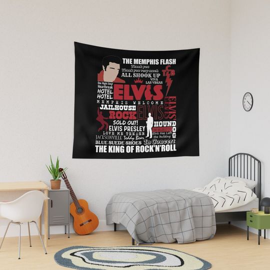 The King Of Rock Elvis Presley Tapestry, Elvis Presley Home Decor