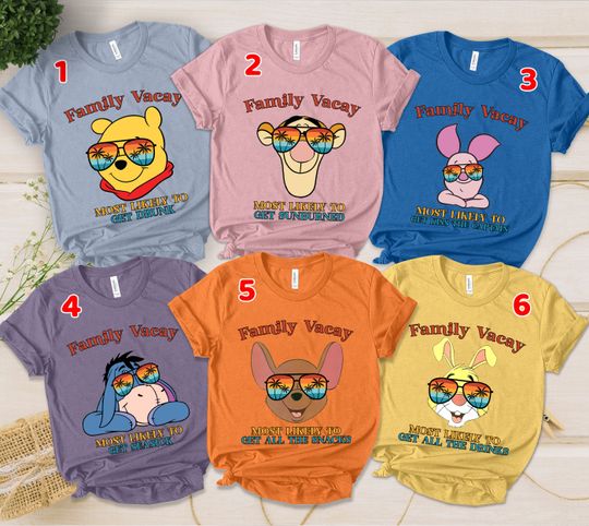 Winnie The Pooh Vacation Shirt, Disney Family Trip Shirt