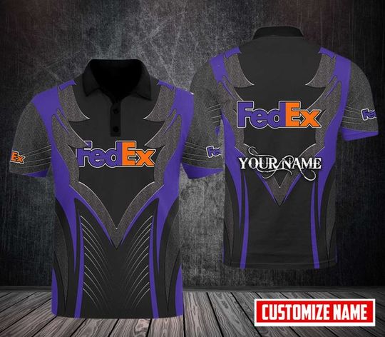 Personalized FedEx Polo Shirt, FedEx Ground 3D Printed Polo Shirt