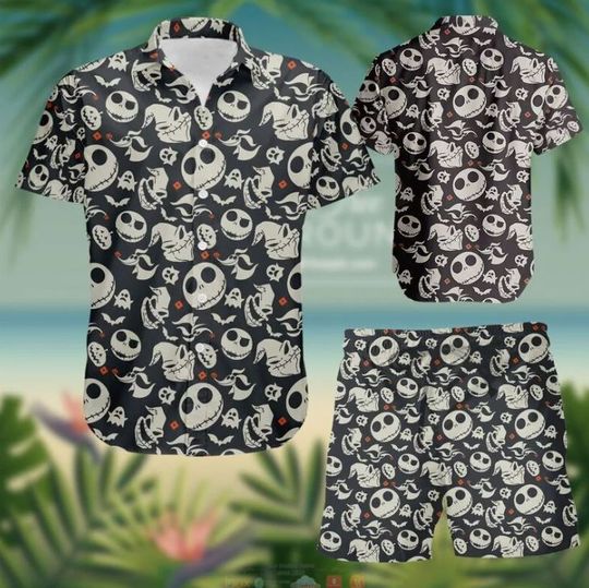 Discover Jack Skellington Disney Hawaiian Shirt And Shorts, Disney Aloha Set