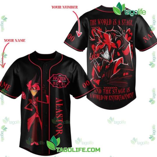 Personalized Alastor Hazbin Hotel Baseball Jersey, Hazbin Hotel Fan Gift