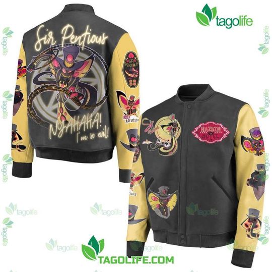 Hazbin Hotel Baseball Jacket, Hazbin Hotel Varsity Jacket