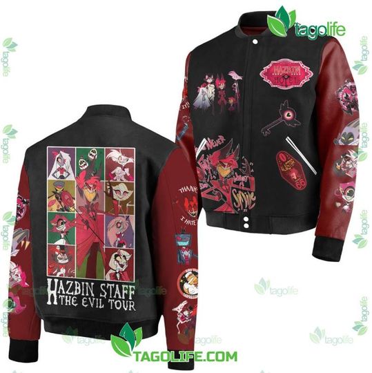 Hazbin Hotel Baseball Jacket, Hazbin Hotel Varsity Jacket
