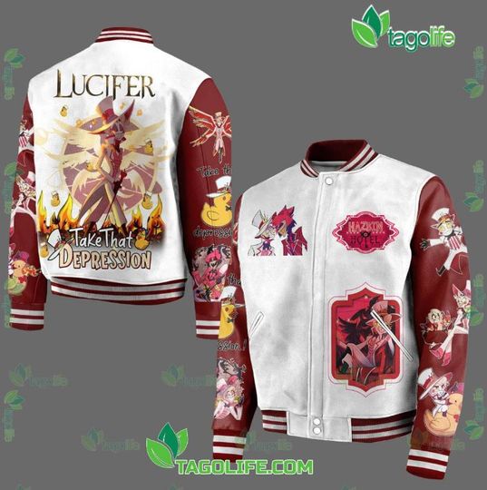 Hazbin Hotel Baseball Jacket, Hazbin Hotel Varsity Jacket