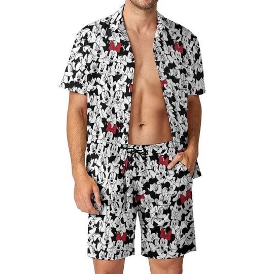Minnie Mouse Disney Hawaiian Shirt And Shorts, Disney Aloha Set