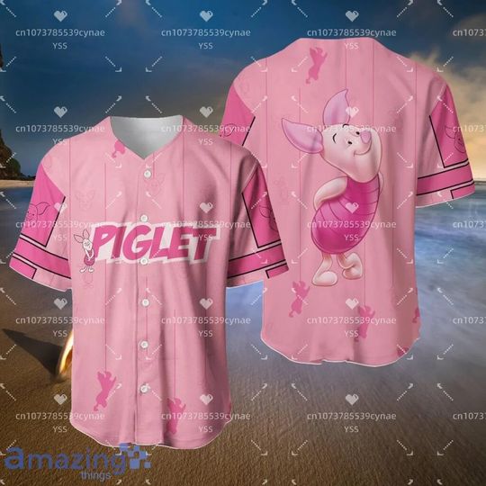 Disney Cute Piglet from Winnie The Pooh Baseball Jersey