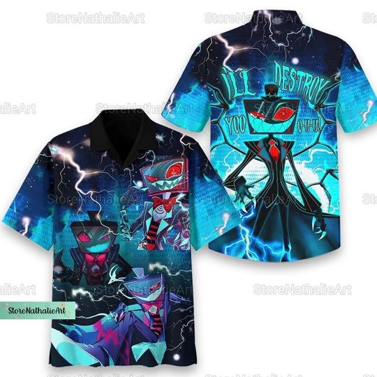 Hazbin Hotel Hawaii Shirt, Hazbin Hotel Shirt, Alastor Button Shirt