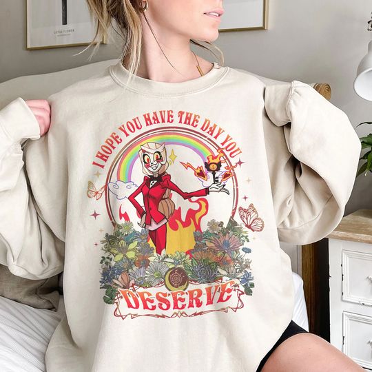 Hazbin Hotel Flower Shirt, Angel Dust And Fat Nugget Cute sweatshirt