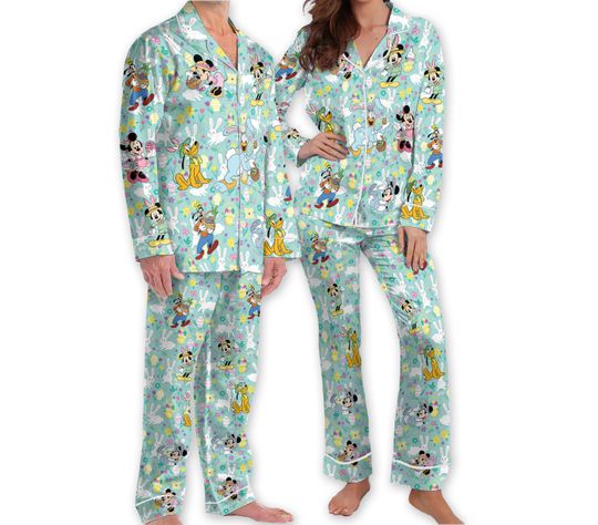 Happy Disney Easter Pajamas Mickey and Friends Adult Pajamas Sets