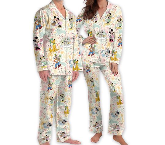 Happy Disney Easter Pajamas Mickey and Friends Adult Pajamas Sets