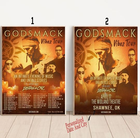 Custom Godsmack Vibez 2024 Tour Poster