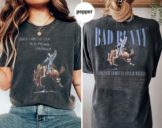 Discover Vintage Bad Bunny Most Wanted Tour 2024 Shirt, Bad Bunny Nadie Sabe Shirt