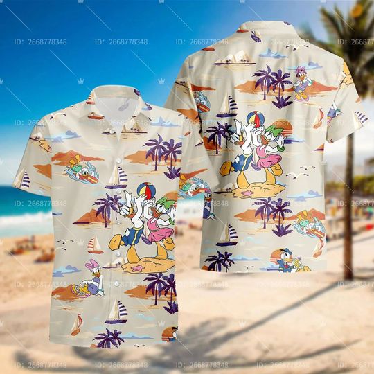 Funny Donald Duck Hawaiian Shirt Disney Beach Shirt