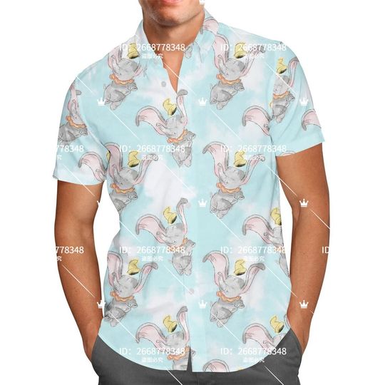 Sketch of Dumbo Hawaiian Shirt Disney Beach Shirt