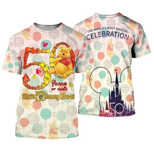 Discover Winnie The Pooh 50 Years Anniversary Disney Shirt, Disney 3D Printed Shirt
