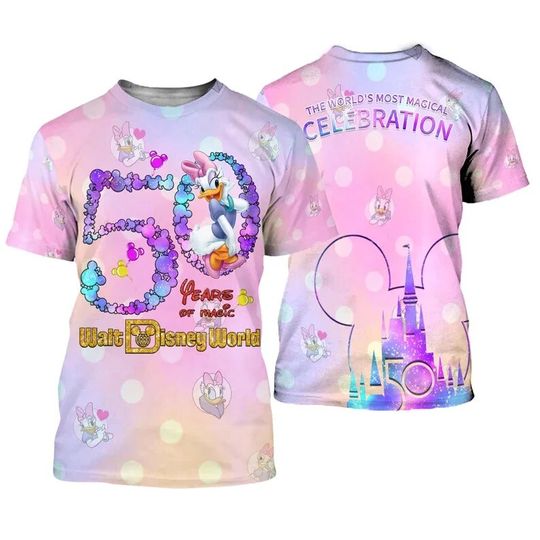 Daisy Duck 50 Years Anniversary Disney Shirt, Disney 3D Printed Shirt