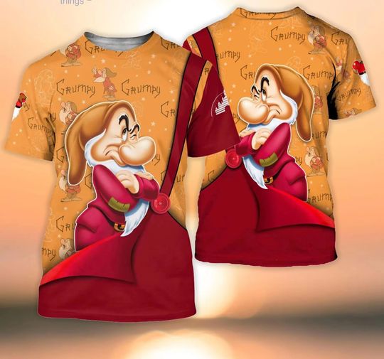 Grumpy Dwarf Disney Shirt, Disney 3D Printed Shirt