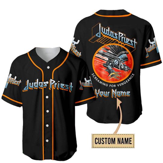 Custom Name Judas Priest Band Screaming For Vengeance Baseball Jersey