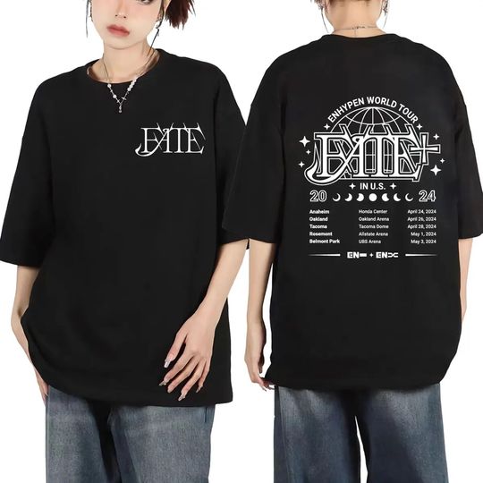Kpop Enhypen World Tour 2024 Graphic T Shirts