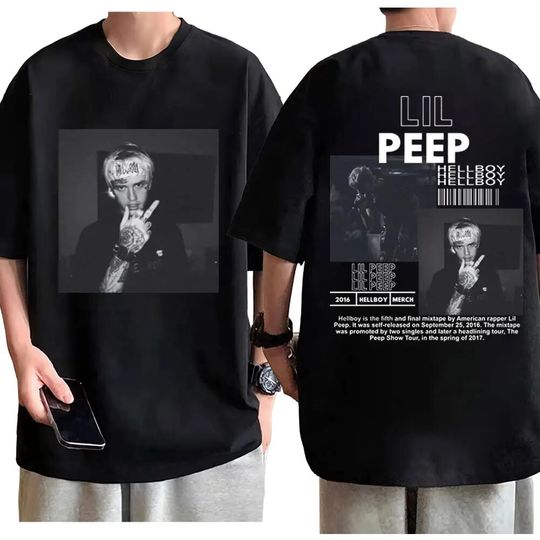 Rapper Lil Peep Double Sided Graphic T Shirts
