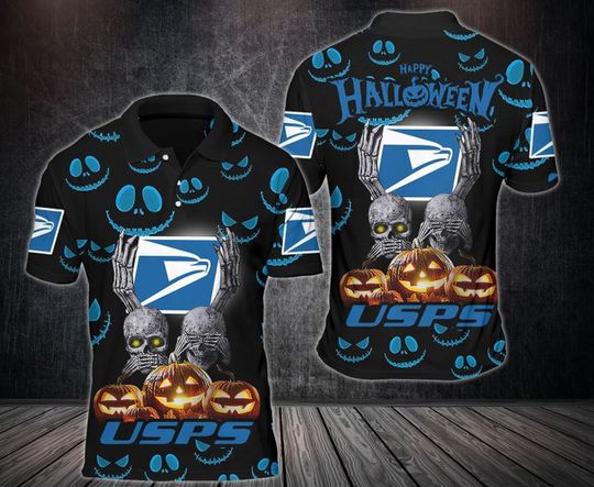 Discover Halloween Postal Service Polo Shirt, United SPS 3D Printed Polo Shirt