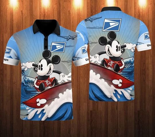 Discover Disney Mickey Mouse Postal Service Polo Shirt, United SPS 3D Printed Polo Shirt