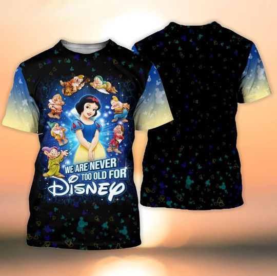 Snow White Princess Disney Shirt, Disney 3D Printed Shirt