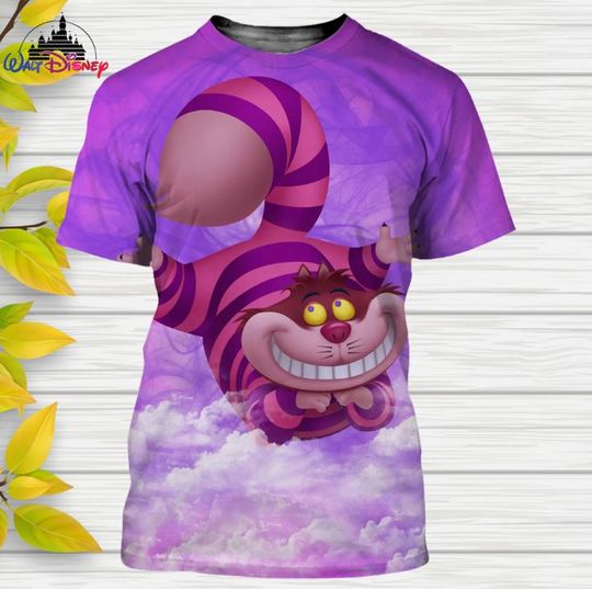 Alice in Wonderland Cheshire Cat Disney Shirt, Disney 3D Printed Shirt