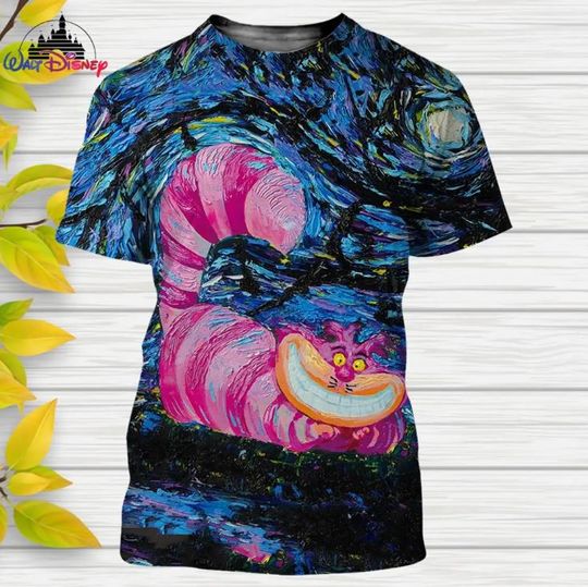 Alice in Wonderland Cheshire Cat Disney Shirt, Disney 3D Printed Shirt