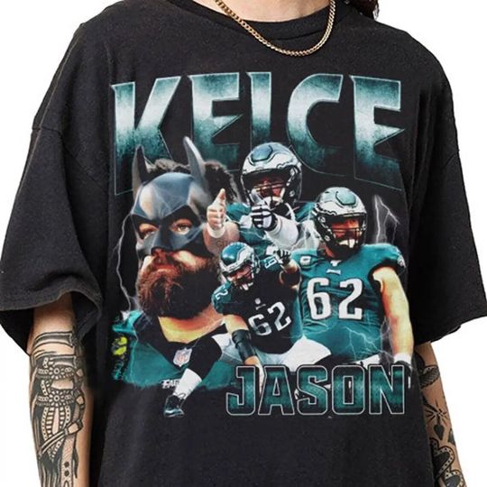 Jason Kelce 90s Vintage Shirt - Jason Kelce Football Vintage Graphic Tee