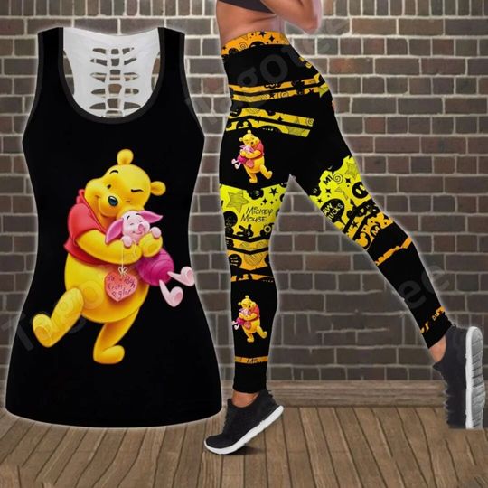 Discover Winnie the Pooh Women's Disney Cutout Tank Top Leggings Set
