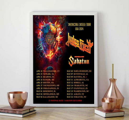 Judas Priest Invincible Shield Tour USA 2024 Tour Poster