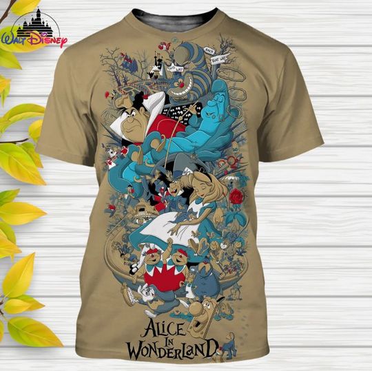 Alice in Wonderland Disney Shirt, Disney 3D Printed Shirt