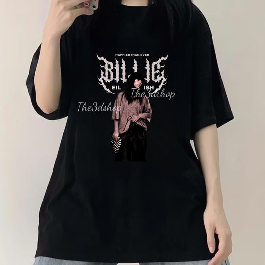 Discover Vintage Billie Eilish T-Shirt, Happier Than Ever The World Tour Tee