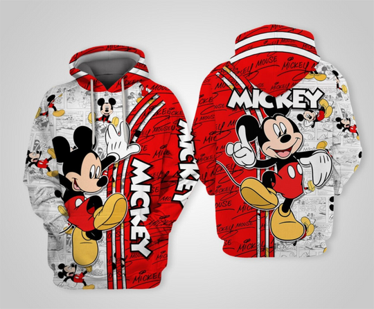 Disney Mickey Mouse Red 3D Hoodie