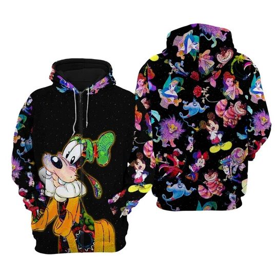 Goofy Dog Galaxy Night Sky Patterns Disney 3D Hoodie