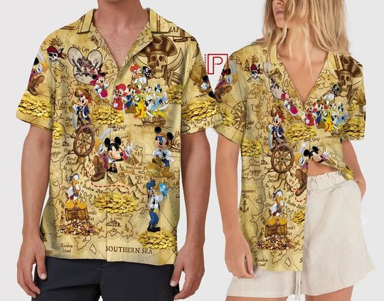 New Disney Pirates of Caribbean Hawaiian Shirt
